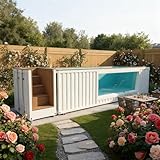 Großer Container-Schwimmbecken, stilvoll, oberirdisch, Fiberglas, anpassbar, modern, rechteckig, für Wohngärten, Outdoor-Villen, Familienentspannung und den täglichen Gebrauch zu Hause