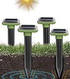 Solar Maulwurf Vertreiber Wühlmausschreck,Ultraschall Maulwurfschreck für Vertreiben Wühlmäuse,wühlmäuse vertreiben,Maulwürfe vertreibens,Maulwurfabwehr,Maulwurf vertreiber(4 Stück)
