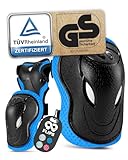 99FLIPS Knieschoner Kinder 3 Jahre mit GS [6er Set] GRIND - S/M Blau - Inliner Schoner Kinder - Knieschützer Protektoren für Skateboard Kinder ab 5 Jahre - Schoner Inliner Kinder