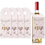 4 Stück Wunscherfüller Geldgeschenk Flaschenetiketten, Geschenk für Weinflaschen mit Sichtfenster, Geldgeschenk für Geburtstag Hochzeit Weihnachten Jubiläum Party