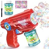 ROMINVIC Seifenblasenmaschine,Seifenblasenpistole Kinder Seifenblasen Machine: LED Seifenblasen Elektrisch Mit 100 ML Tank Blau Automatische Bubble Maker Für Kids Shooter Party Spielzeug