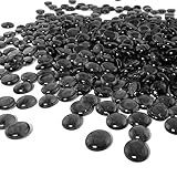 ARSUK 170-180 Stück Schwarze Glas Kieselsteine 17-20 mm (955 g) für Dekoration, Aquarien, DIY-Projekte, Kunsthandwerk – Glänzende Natursteine für Blumenarrangements, Terrarien & Tischdekoration