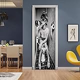 VIRANDA Türtapete 3D Selbstklebend TürPoster - Toilette Frau - Fototapete Türfolie Abnehmbar Wandtapete PVC Wasserdichte Schlafzimmer Türaufkleber 77 x 200 cm