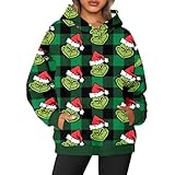 PTLLEND 𝑮𝒓𝒊𝒏𝒄𝒉 Fun socken strümpfe mit Schleife rosa Sweatshirts für Damen mit Kapuze Sweatshirts für Herren mit Kapuze Kapuzenpullover Damen Langarm yogahose(Green,XXL)