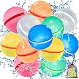 Wasserbomben Wiederverwendbare 12 Pcs Wasserbomben Selbstschließend Einfaches und schnelles Befüllen Wasserbomben Set magnetischer Wasserball Wasserspielzeug Strandspielzeug Pool Spielzeug für Sommer