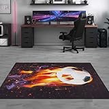 Taracarpet Kinderzimmer Teppich Spielteppich für Kinder, Jungen, Mädchen und Jugendzimmer Fresh Kids Fußball Flammen 120x170 cm