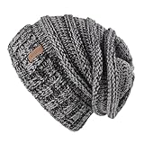 FURTALK Strickmütze Damen Slouch Beanie Mütze Street Style Grobstrick Wintermützen Klassische Weiche Beanie Winter
