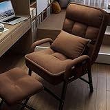 Moderner Loungesessel mit verstellbarer Rückenlehne, Fußhocker und Seitentaschen, bequemes Lesesofa für Schlafzimmer und Wohnzimmer