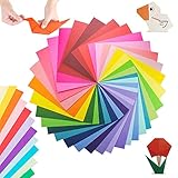 Fokelyi Origami Papier, 100 Blatt 50 Farben 15 x 15cm Farbiges Papier Faltpapier, Hochwertige Doppelseitiges Faltblätter für Kartenherstellung Kunst DIY-Fertigkeiten