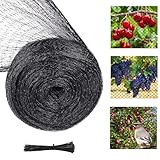 Vogelschutznetz 4x6M, Teichnetz Vogelnetz Engmaschig mit 20 Stück Kabelbinder,Taubennetz Balkon, Pflanzenschutznetz,Gartennetz Obstbaumnetz für Balkon,Gärten,Teich Kirschenbaum (Schwarz, 4 * 6m)