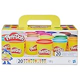 Play-Doh Super Colour Set mit 20 Dosen Modelliermasse (insgesamt 1,6 kg), Bastelset zum gemeinsamen Spielen oder als kreatives, für Kinder ab 3 Jahren