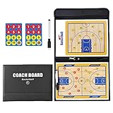 RoseFlower Taktiktafel Basketball, Taktikboard Basketball, Taktikbrett Taktikmappe Basketball mit Marker Stift und Magneten, Profi Basketball Coaching Board für die Schulung und Spielanalyse