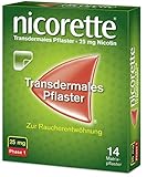 NICORETTE Pflaster mit 25 mg Nikotin – mit Nikotinpflaster Rauchen aufhören – für Phase 1 der Raucherentwöhnung bei mehr als 20 Zigaretten am Tag – 14 St.