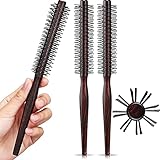 KOMALA 3 Stück kleine Rundbürste for kurzes Haar, 1 Zoll Styling-Haarbürste for Pixie-Haar, Quiff Roller Nylonborsten for Pony, dünnes Haar, feines Haar, Locken