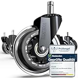HOLKIE Bürostuhl Rollen für Bürostühle 5er-Set für Parkett Hartbodenrollen Boden 11x22 mm Transparent Schreibtischstuhl Gummirollen für Stühle als Computer-Gaming-Stuhl Bürostuhlrollen Sehr Leise