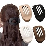 LaresDay 4 Stück Haarklammern Damen, Französische Haarspangen mit flachem Design & Innenzähnen für starken Halt - Seitliche Haarklammern