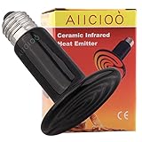 AIICIOO Terrarium Waermelampe Keramik Reptilien Wärmelampe Tiere für Eidechse/Bartagame/Hühner/SchlangeKein Licht um die Augen der Tiere zu Schützen 220V E27 (75W)