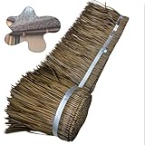 ZIUSFAC Simulation Strohdach Braun Strohfliesen Simulierte Palmgras Rolle Künstliche Hütte Dachschindel Reetdach 50 cm Breit Palmschindel Für Pavillon Garten Palmenschirm(300cm/9.8ft)