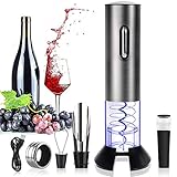 Rovtop Elektrischer Korkenzieher Wein, 5-in-1 USB Wiederaufladbarer Weinöffner Elektrisch Weinflaschenöffner mit Folienschneider, Stöpsel, Weinausgießer Geschenk for Weihnachten, Flaschenöffner Set