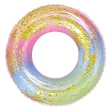 Luftmatratze Schwimmreifen Aufblasbar,Aufblasbare Schwimmbecken Schwimmer, Schwimmende Ball für Party Dekorationen,Pailletten Schwimmring, schwimmender Schwimmring