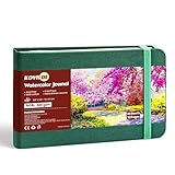 KOVIEDE 100% Baumwolle Aquarellpapier 9x14cm, 26 Blatt 300g/m² Aquarell-Reiseblock, Aquarellpapier für Künstler, Studenten, Anfänger