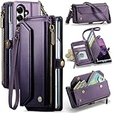 Schutzhülle für Samsung Galaxy Z Fold 7, Leder, mit Reißverschluss, abnehmbarer Handschlaufe und Schultergurt