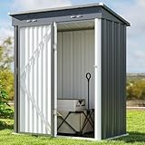 Bealife Metall-Geräteschuppen 180 x 162 x 95 cm, Geräteschuppen aus Stahl, Gartenschuppen, Lagerschuppen im Freien, Gartenhaus für Hinterhof, Terrasse, Rasen (Grau)