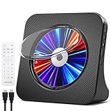 Gueray DVD Player CD Player Bluetooth CD-Player mit Lautsprecher Unterstützt Fernbedienung Anzeige FM Radio mit CD Player USB- Kartenwiedergabe 3,5 mm AUX Wecker Kopfhöreranschluss Staubschutzhülle