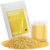 molinoRC 500g Bienenwachs Pastillen [100% Natur] - rein duftendes Bienenwachs für Kosmetik und Kerzen - Beeswax Wachspastillen - Bienenwachs für Lederpflege, Möbelpflege und Bienenwachstücher