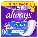 Always Daily Protect Slipeinlagen Damen Extra Long (54 Binden), Giga Pack, mit frischem Duft, passend für alle Slipformen, atmungsaktiv, flexibel