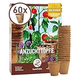 Plantura Anzuchttöpfe aus Holzfaser, 60 Stück, 100% biologisch abbaubar & torffrei, für Aussaat Pikieren & Stecklinge, ⌀ 6 cm