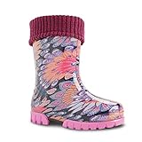 DEMAR Kinder Gummistiefel gefüttert Twister LUX (30/31, Pfauenfeder)