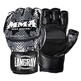 LangRay MMA Handschuhe, Boxhandschuhe Damen Männer, Sparringhandschuhen Punchinghandschuhe Grappling Training Gloves für Kickboxen Kampfsport Muay Thai Karate UFC Handschutz,M