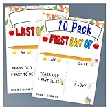 10 Stück Schultafel für den ersten und letzten Schultag – Schulanfang – Schulbedarf – 1. Tag des Kindergartens Vorschule Kreidetafel, Foto-Requisite, Schulgeschenke für Kinder, Mädchen, Jungen, 20,3 x