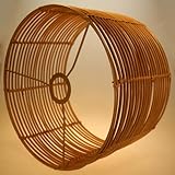 rattan Lampenschirm boho,Trommelschirm für Tisch-, Wand-, hängelampen,Nachttisch- und Stehlampen, Pendelleuchte, natürliche Rattangeflecht, handgefertigter Lampenschirm