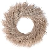 Sggvecsy Pampasgras-Kranz 66 cm - Künstlicher Pampas für alle Jahreszeiten, Weihnachtsdekoration, Boho-Wanddekoration für Haustür, Bauernhaus, Herbst, Weihnachten