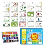 Bomefoi Fingerfarbe für Kleinkinder, waschbar, Regenbogen-Stempelkissen, Zeichen- und Kunstbedarf für Kleinkinder, Babys, Klassenzimmer, Schule, Heimdekoration, Keramik, Party, Kunst, Zeichnen