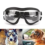 NAMSAN Sonnenbrillen für Hunde Einstellbar Hundebrille Wasserdicht Winddicht UV-Schutz brille hund für Mittel/Gross Hunde-Klar