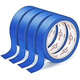 Ealyder Tape 4 Rollen Blau Kreppband 24 mm x 20 m – Premium Kreppband für Malerarbeiten, Malerband Wasserdicht Blau leicht entfernbar ohne Rückstände