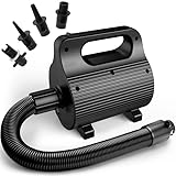 KIKILIVE Tragbare 4-Düsen Luftpumpe 400W-600W | Ultraschnelles Aufpumpen für Matratzen, Pools & Schwimmhilfen (AC220-240V)