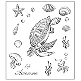 Sea for Turtle Silikonstempel, transparent, für Album, Dekoration, Kunstbedarf, einfach zu verwenden