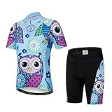 Radtrikot Shorts Set gepolstert Kinder Fahrrad Top Anzug Kinder Fahrrad MTB Shirt Boy Girl Mountain Road Kleidung Short Racing Reitstrumpfhose Blau M