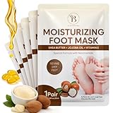 Weichmachende Fußmaske, Fussmaske Socken, Feuchtigkeitsspendende Anti Hornhaut Socken, mit Sheabutter, Jojobaöl & Vitamin E, Foot Mask Socks für weiche Füße & Trockene Füße (6 Paar)