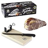 RAMOS Premium Serrano-Schinken | 1kg im Geschenkkarton | Schinkenbrett und -messer gratis | Oro reserva