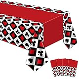 4 Stück130X220CM Pokern Tischtuch Kasino Thema Party Dekorationen Las Vegas Tischdecke Spielkarte Kasino Party Tischdecken Poker Thema Dekor