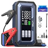 UTRAI 7000A Starthilfe Powerbank für Pkw mit Kompressor, Booster Auto Starthilfe Powerbank mit OBD-Scanner, 2000 Lumen LED, Jump Starter Powerbank mit DC 160W-Ausgang (All Benzin/12L Diesel)