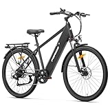 Foride Roamer 1 27,5' E-Bike für Erwachsene, 7 Gang Elektrofahrrad mit Austauschbarem 36V 13Ah Akku, 250W Motor, 25 km/h und 100km Reichweite E-Bike Damen Herren für Städtische Pendler