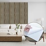 Abyssaly Tapete Klebefolie Möbel Holzoptik, Möbelfolie Selbstklebend Folie, 3D Effekt Wandpaneele Holz Dekorfolie, PVC Braun Möbelaufkleber für Möbel Wohnzimmer Schlafzimmer Schränke 30cmX200cm