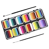 minkissy 1 Satz Malset halloween body painting set make-up-pinsel farbmischpalette makeup bürsten Bausätze Lidschatten-Palette Gesichtsfarbe-Palette Schminkset für Erwachsene Pigmentpulver