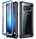 i-Blason Hülle für Samsung Galaxy Note 8 Case 360 Grad Handyhülle Bumper Case Transparent Schutzhülle Clear Cover [Ares] mit integriertem Displayschutz, Blau - 6.7 Zoll